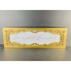 LOVE Is Patient Love is Kind Sign Laser Gold White Wedding Couple Marriage Valen